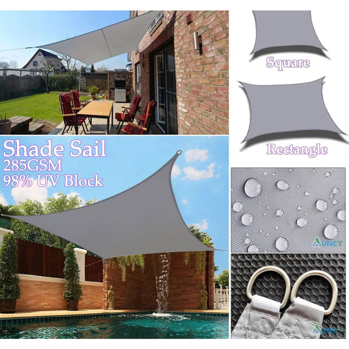 Waterproof Polyester Square Rectangle Shade Sail Garden