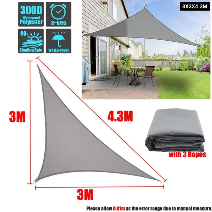 Waterproof Polyester Square Rectangle Shade Sail Garden