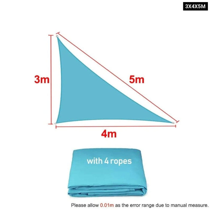 Waterproof Skyblue Square Rectangle Shade Sail Garden