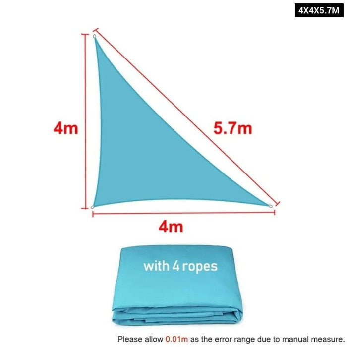 Waterproof Skyblue Square Rectangle Shade Sail Garden