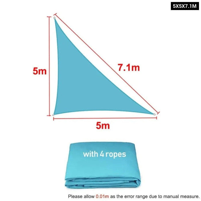 Waterproof Skyblue Square Rectangle Shade Sail Garden