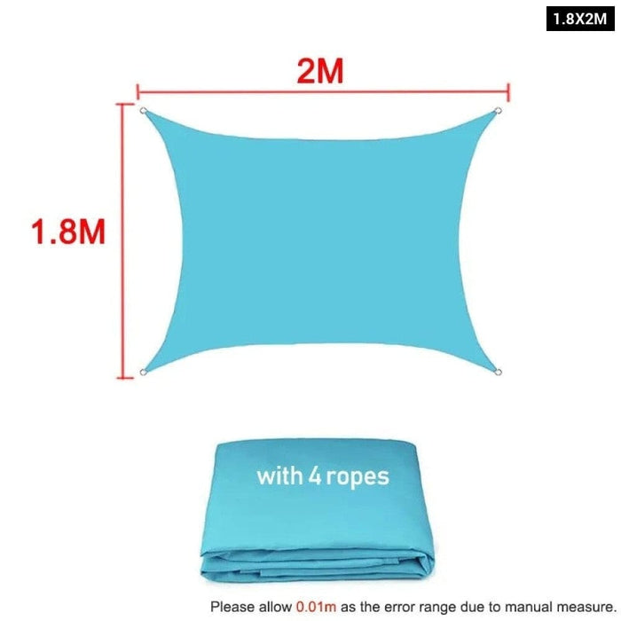 Waterproof Skyblue Square Rectangle Shade Sail Garden