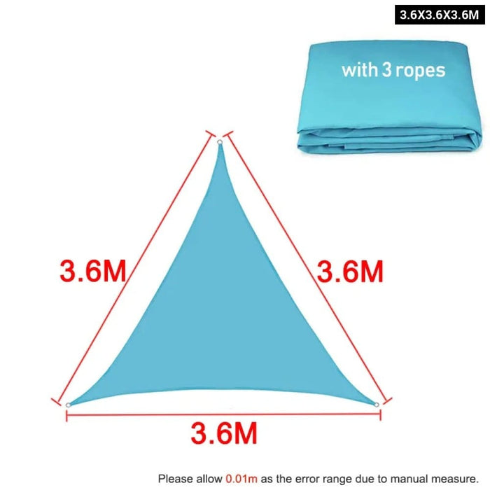 Waterproof Skyblue Square Rectangle Shade Sail Garden