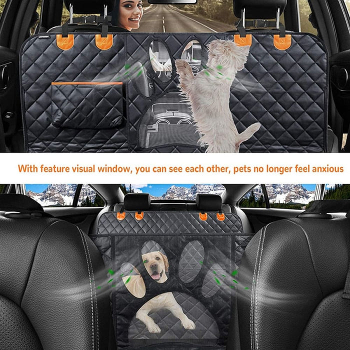 Waterproof Storage Pockets Dog Seat Cover Mesh Visual