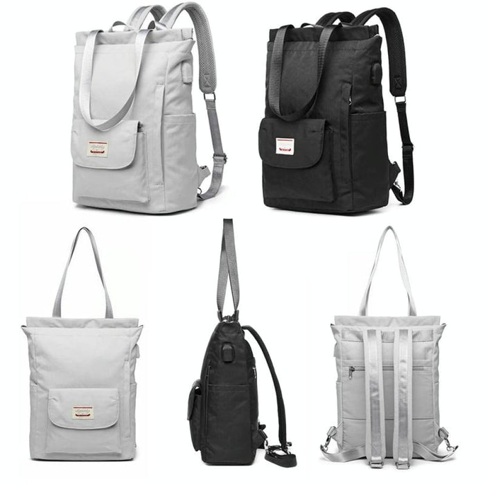 Waterproof Usb Laptop Backpack Medium Gray