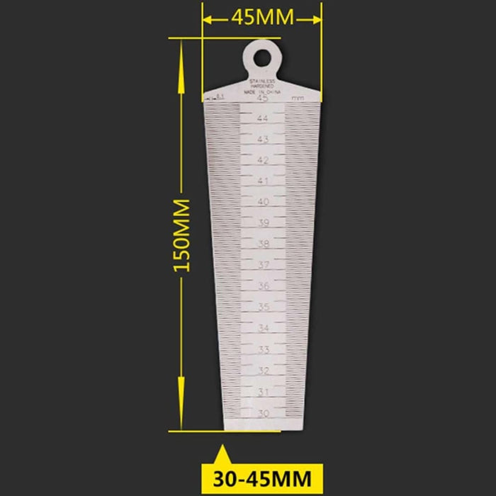 Wedge Feeler Gap 30-45mm Stainless Steel Ruler Inspection