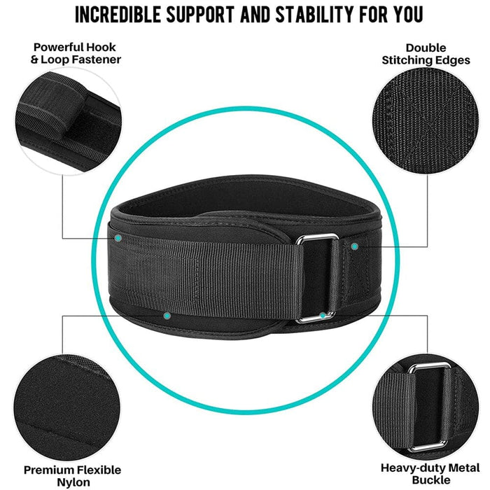 Weight Lifting Back Support Workout Belt With Metal Buckle