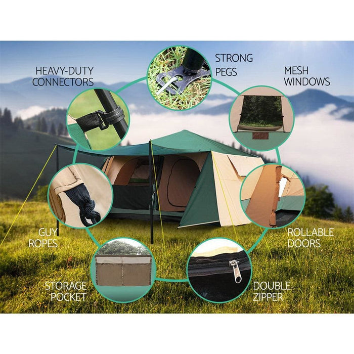 Weisshorn Instant Up Camping Tent 8 Person Pop Tents Family