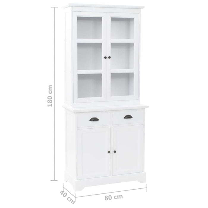 Welsh Dresser with 4 Doors Mdf and Pinewood 80x40x180 Cm