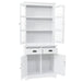 Welsh Dresser with 4 Doors Mdf and Pinewood 80x40x180 Cm