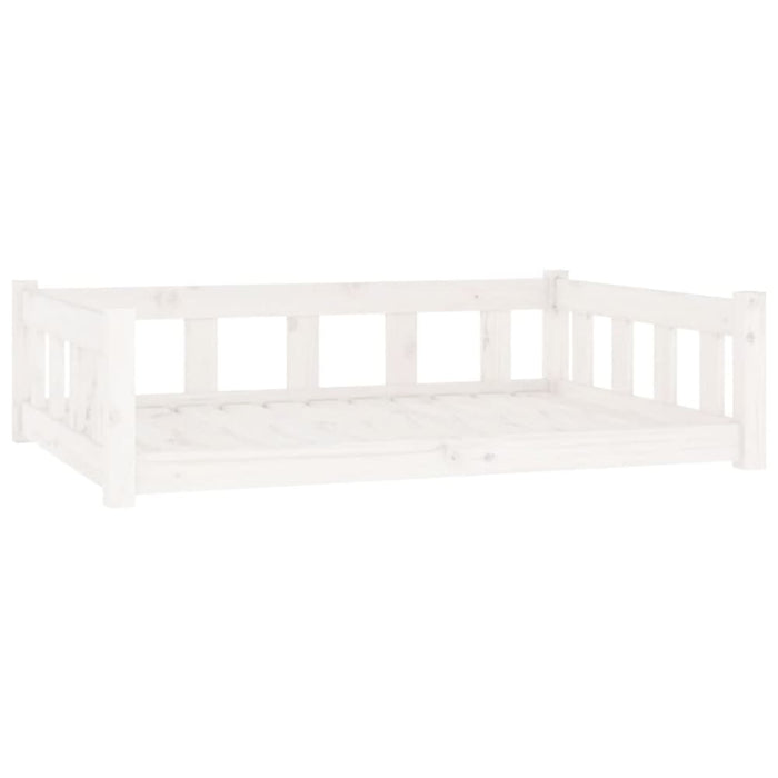 Dog Bed White 105.5x75.5x28 Cm Solid Wood Pine Nttxpn