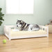 Dog Bed White 105.5x75.5x28 Cm Solid Wood Pine Nttxpn