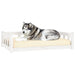 Dog Bed White 105.5x75.5x28 Cm Solid Wood Pine Nttxpn