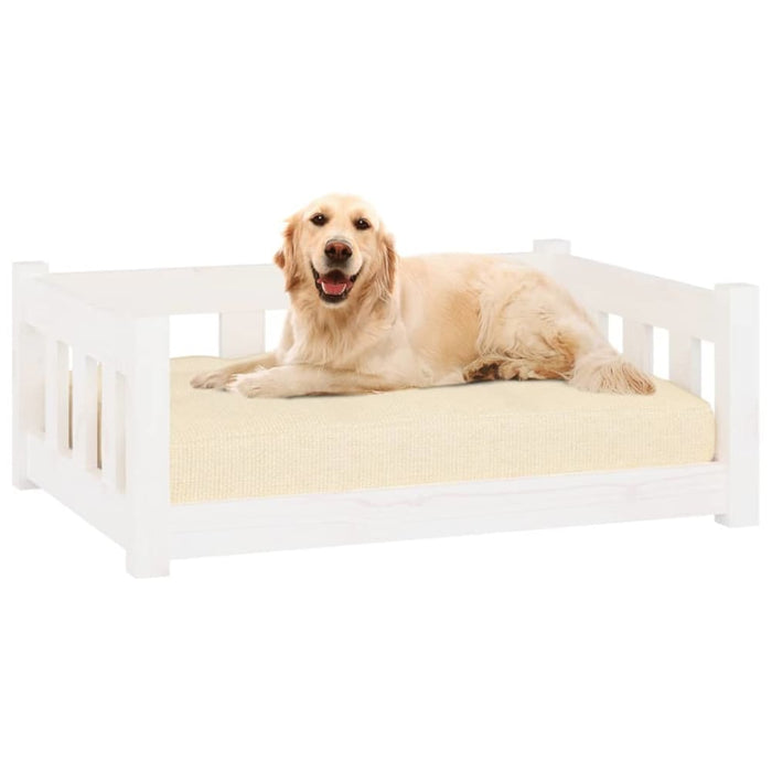 Dog Bed White 75.5x55.5x28 Cm Solid Wood Pine Nttxpa