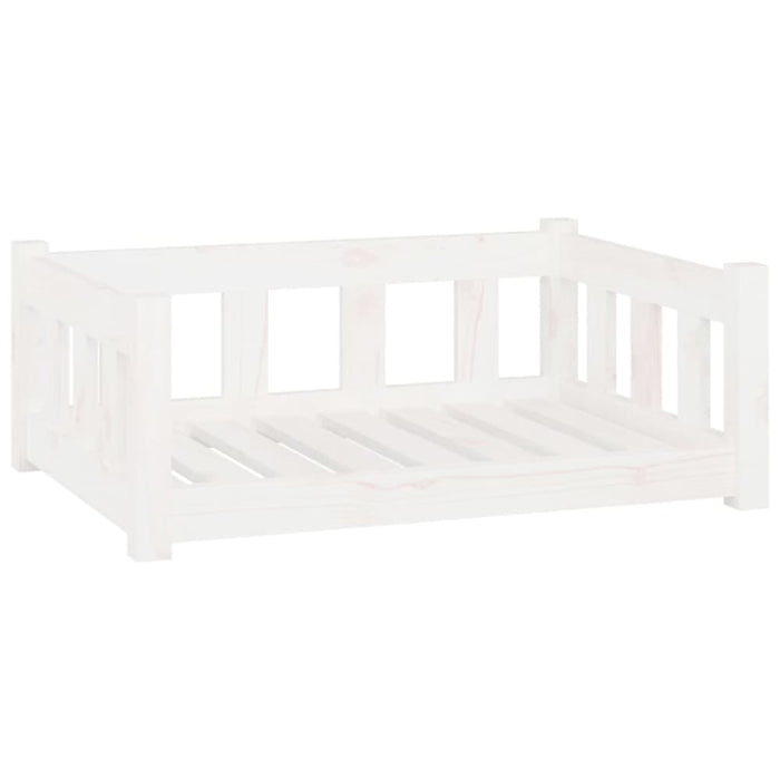 Dog Bed White 75.5x55.5x28 Cm Solid Wood Pine Nttxpa