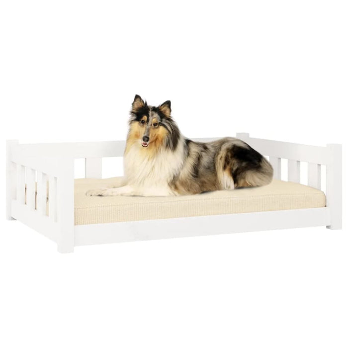 Dog Bed White 95.5x65.5x28 Cm Solid Wood Pine Nttxpl