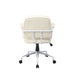 White Frame Faux Leather Home Office Chair In Beige