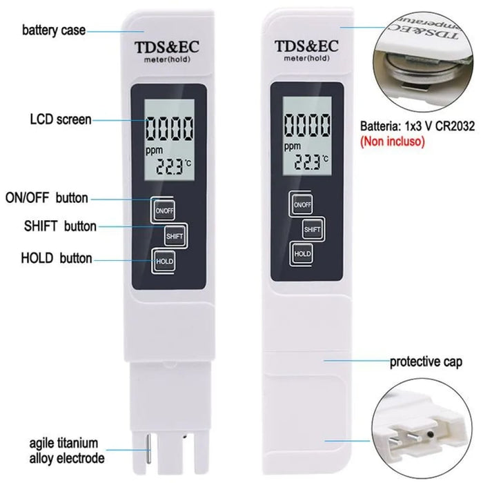 White Handheld Tds Digital Water Tester High Precision