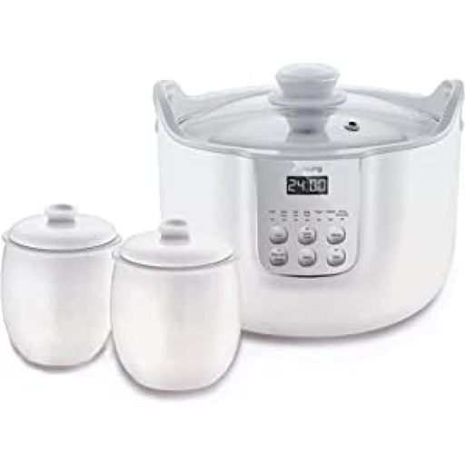 White Porclain Slow Cooker 1.8l With 3 Ceramic Inner