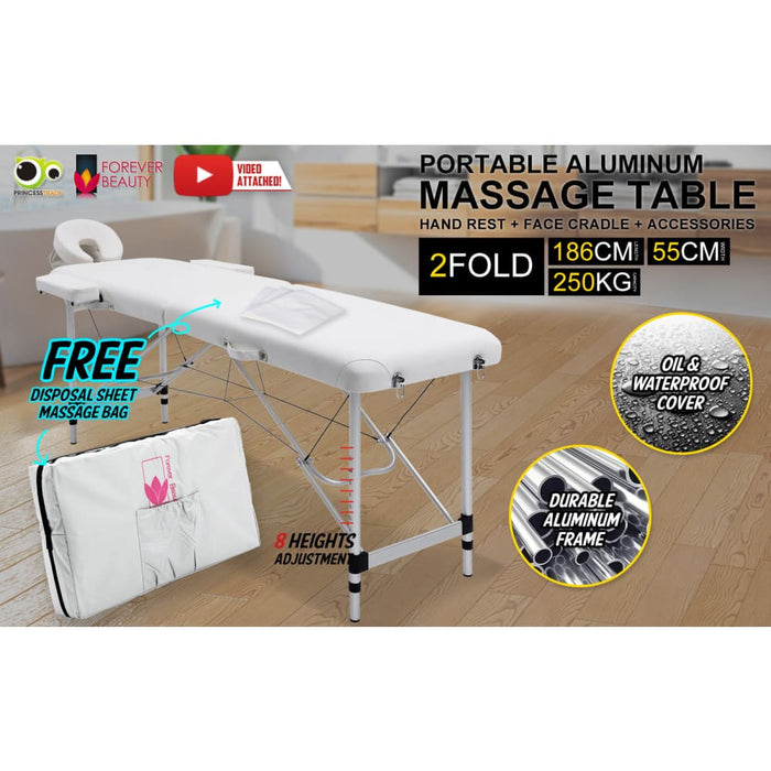 White Portable Beauty Massage Table Bed Therapy Waxing 2