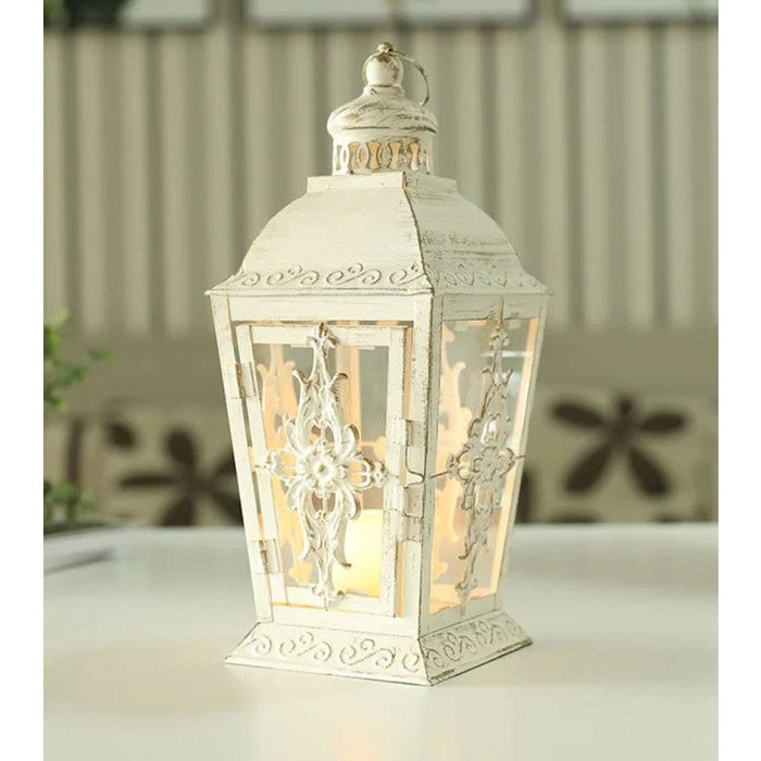 White Retro Candle Holder Decorative Lantern For Weddings