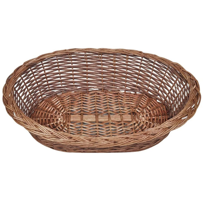 Willow Dog Basket Pet Bed Natural 70 Cm Oibtao