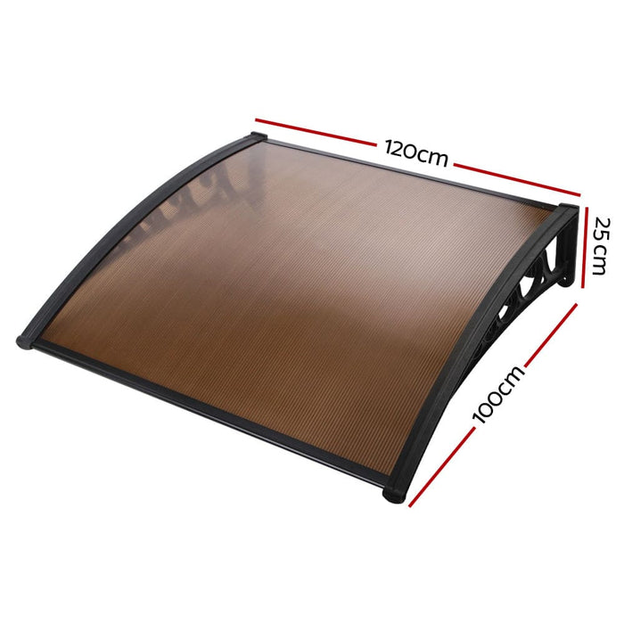 Window Door Awning Outdoor Canopy Patio 1mx1.2m Diy Brown