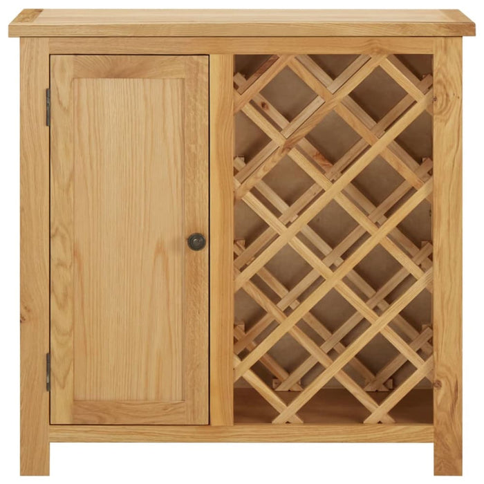 Wine Cabinet For 11 Bottles 80x32x80 Cm Solid Oak Wood