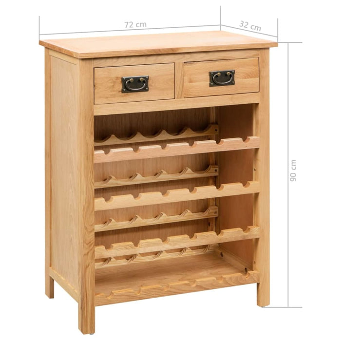 Wine Cabinet 72x32x90 Cm Solid Oak Wood Xaibat