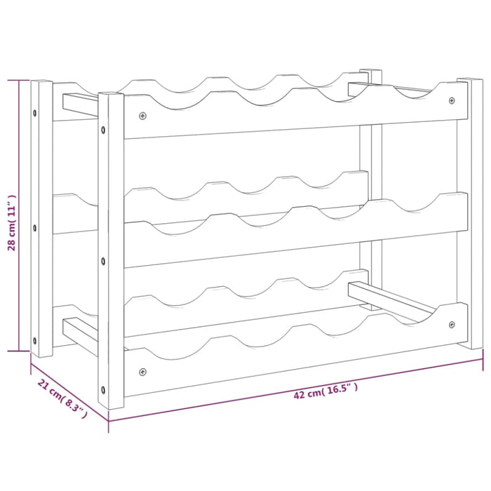 Wine Rack For 12 Bottles Solid Wood Walnut Tpbtlb