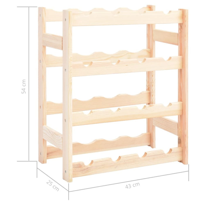 Wine Rack For 16 Bottles Solid Wood Pine Xnlokx