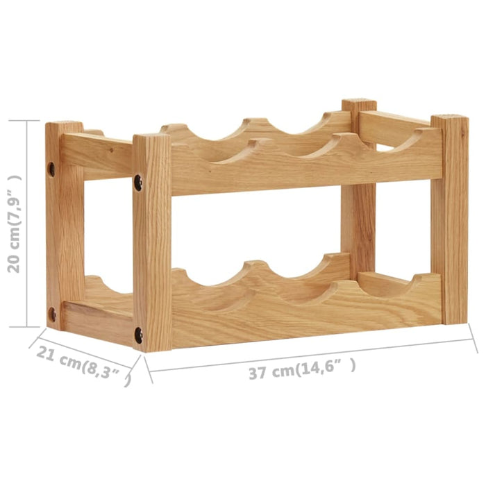 Wine Rack for 6 Bottles 37x21x21 Cm Solid Oak Wood Xnkxbo