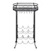 Wine Rack With Glass Holder For 9 Bottles Metal Xabkab