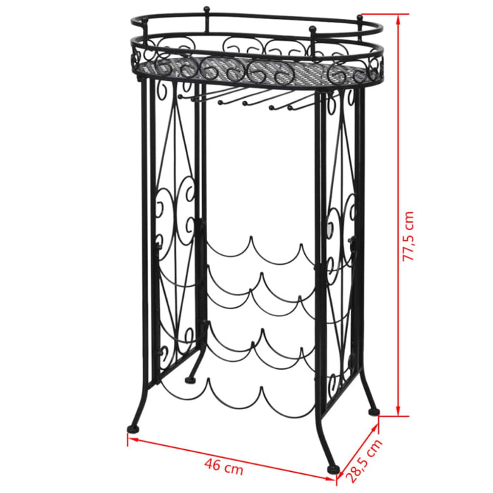 Wine Rack With Glass Holder For 9 Bottles Metal Xabkab