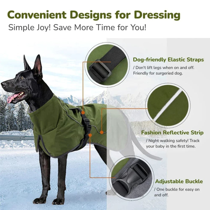 Winter Dog Jacket Waterproof Windproof Reflective