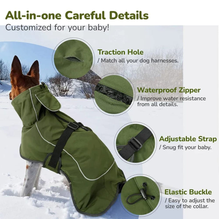 Winter Dog Jacket Waterproof Windproof Reflective