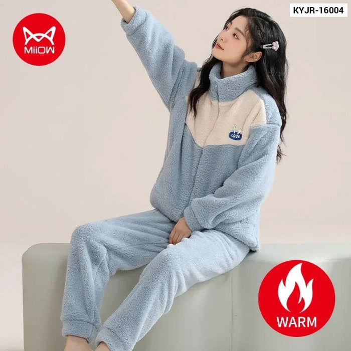 Winter Flannel Pajama Set For Women