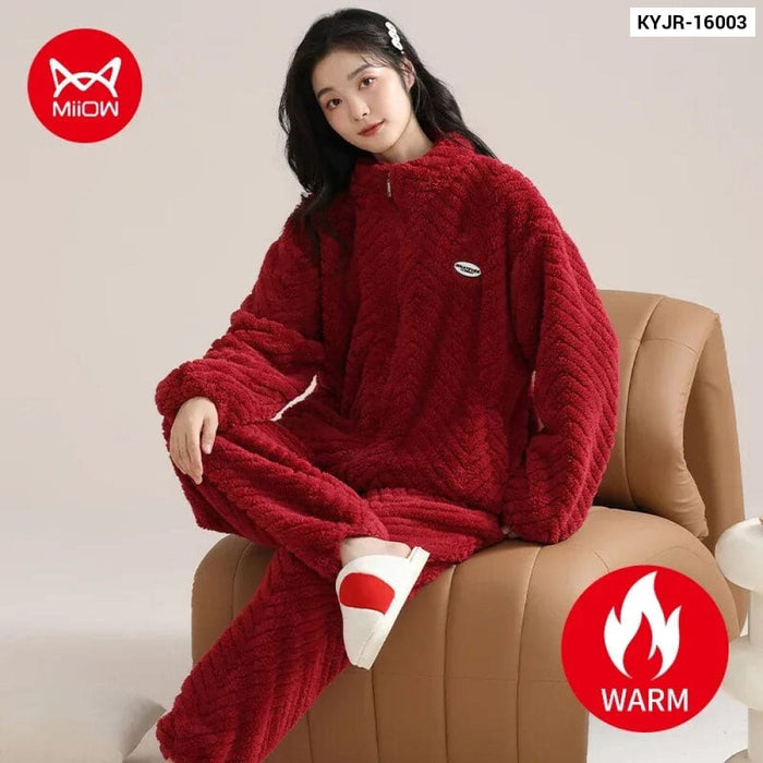 Winter Flannel Pajama Set For Women