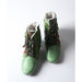 Winter Polka Dot Leather Womens Boots With Warm Faux Fur