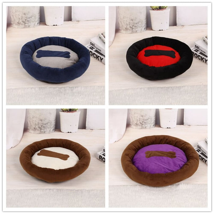 Winter Warm Antiskid Short Plush Soft Pet Bed For Small