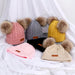 Winter Warm Double Wool Knitted Pompom Baby Hat For Kids