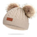 Winter Warm Double Wool Knitted Pompom Baby Hat For Kids