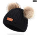 Winter Warm Double Wool Knitted Pompom Baby Hat For Kids