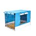 Wire Dog Cage Crate 30in With Tray + Cushion Mat + Blue