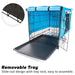 Wire Dog Cage Crate 36in With Tray Cushion Mat Blue Cover