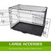 Wire Dog Cage Foldable Crate Kennel 30in With Tray + Blue