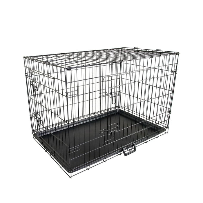 Wire Dog Cage Foldable Crate Kennel 36in With Tray