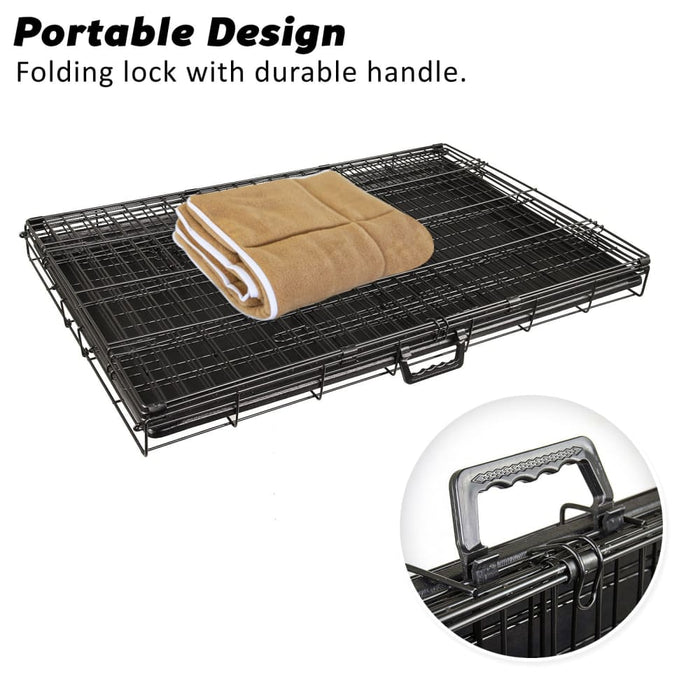 Wire Dog Cage Foldable Crate Kennel 36in Withtray Cushion