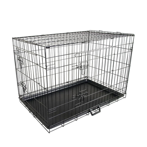 Wire Dog Cage Foldable Crate Kennel 48in With Tray