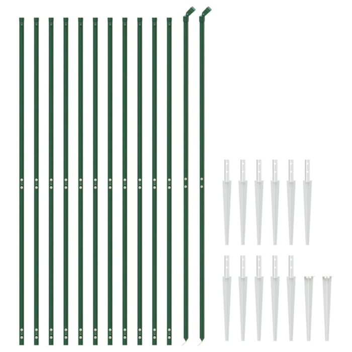 Wire Mesh Fence With Spike Anchors Green 1.6x25 m Opaobn